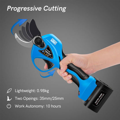 35mm Electric Pruning Shears |16.8V-2*4Ah | LED screen|Working8-10h|840W |SW-8608 New color - Swansoft Europe