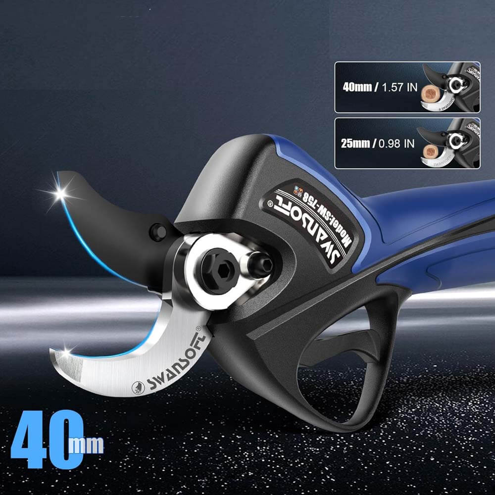 40mm Electric Pruning Shears | 21V 2*4Ah|Working8-10h|1050W| SW-758 - Swansoft Europe