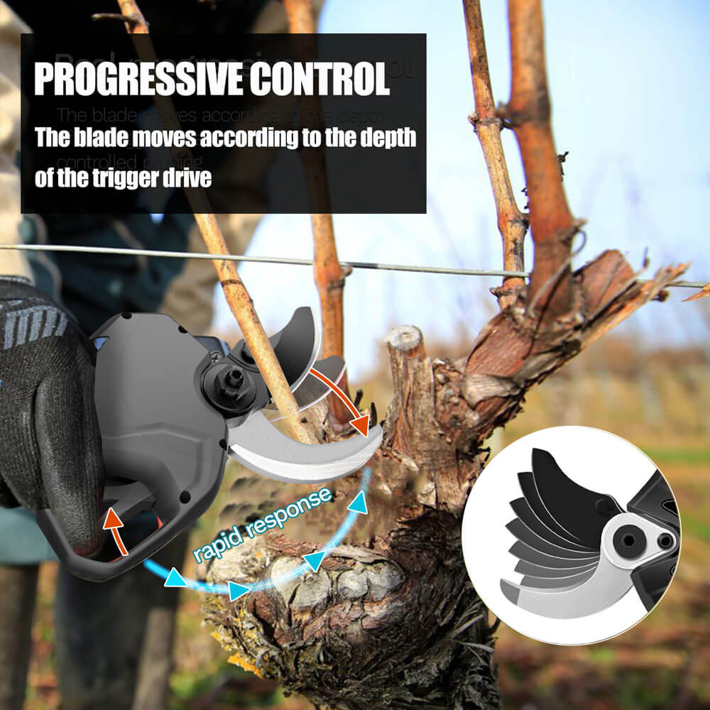 40mm Electric pruning shears,LED |21V-2.5Ah *3 | battery pruning secateurs | no cable | SW-8605 Pro - Swansoft Europe