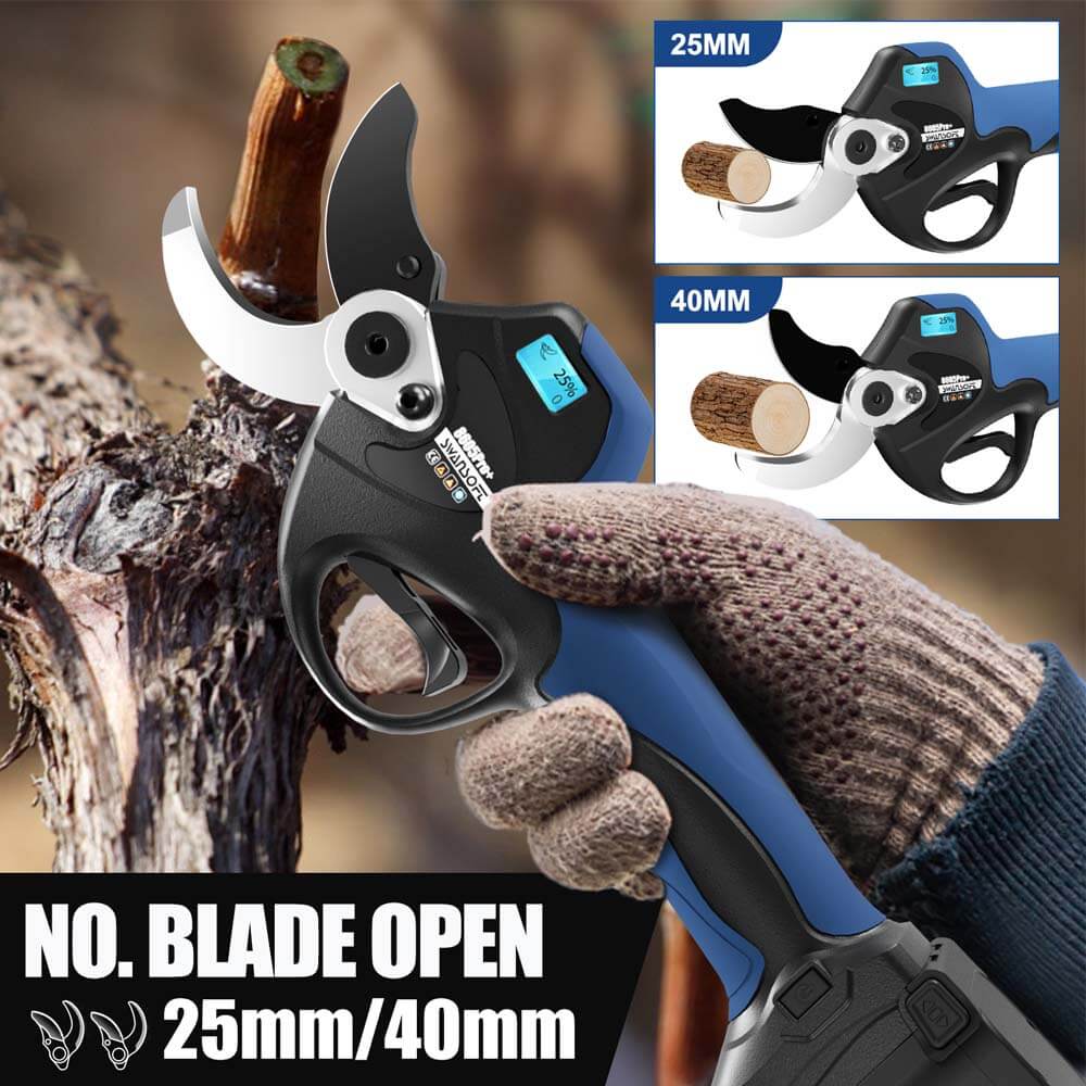 40mm Electric pruning shears,LED |21V-2.5Ah *3 | battery pruning secateurs | no cable | SW-8605 Pro - Swansoft Europe