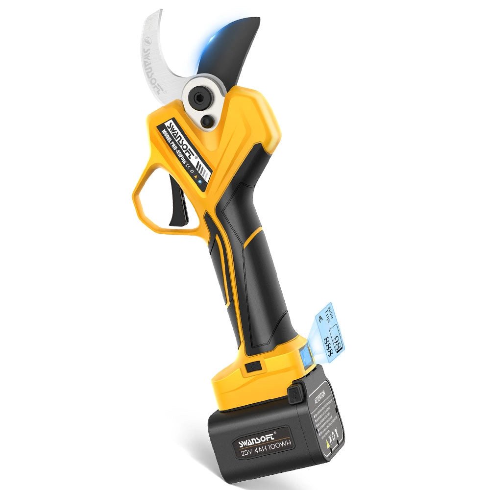 45mm Electric Pruning Shears professional | 25V 2*4Ah | quickly reset | adjustable jaw|Working10-12h|1150W | PRU45 plus - Swansoft Europe