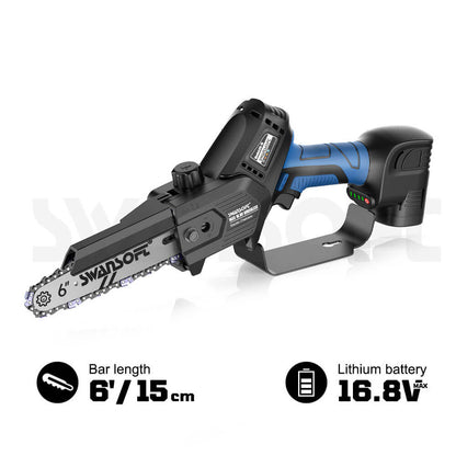 6‘ cordless chainsaw with automatic lubrication, 16.8V 2.5Ah chainsaw for orchard and garden CS-1S - Swansoft Europe