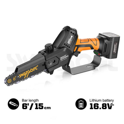 6‘ cordless chainsaw with automatic lubrication, professional electric chainsaw for orchard and olive pruning CS-1 - Swansoft Europe