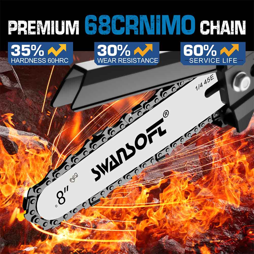 8‘ cordless pruning chainsaw with automatic lubrication, professional electric chainsaw for orchard and olive pruning CS-2 - Swansoft Europe