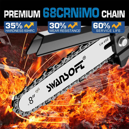 8‘ cordless pruning chainsaw with automatic lubrication, professional electric chainsaw for orchard and olive pruning CS-2 - Swansoft Europe