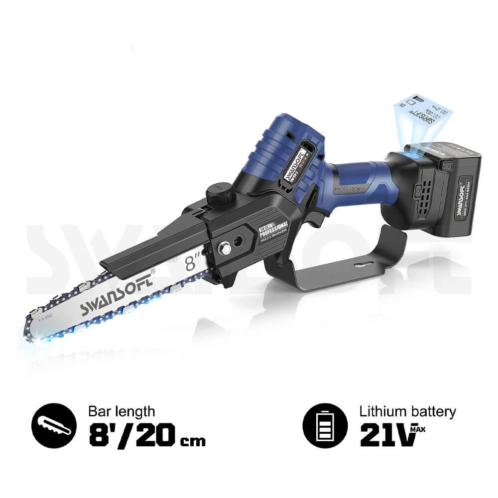 8‘ cordless pruning chainsaw with automatic lubrication, professional electric chainsaw for orchard and olive pruning CS-2 - Swansoft Europe