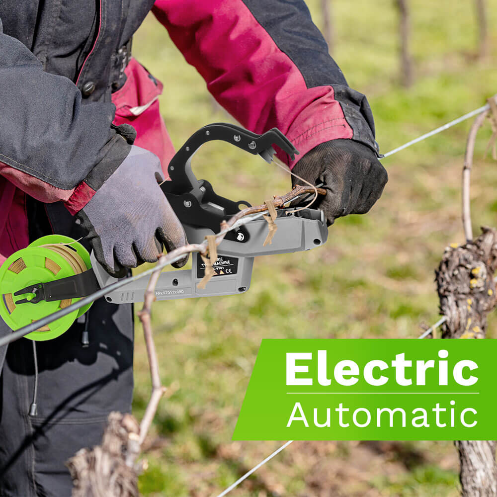 Electric plant tying machine, binding tool for vines, 2.5Ah battery SWANSOFT 9701 - Swansoft Europe
