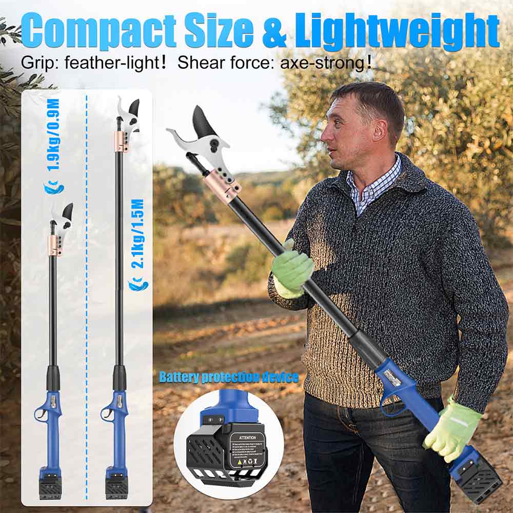 Electric purning shears on pole, 25.2V max 40mm cutting diameter | SW-921 - Swansoft Europe