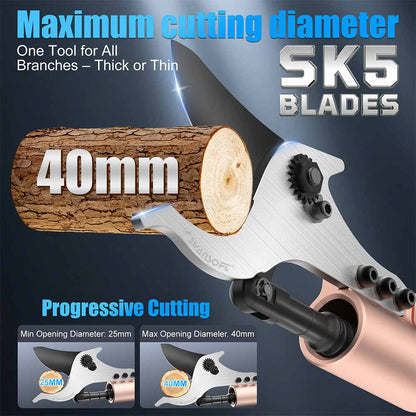 Electric purning shears on pole, 25.2V max 40mm cutting diameter | SW-921 - Swansoft Europe