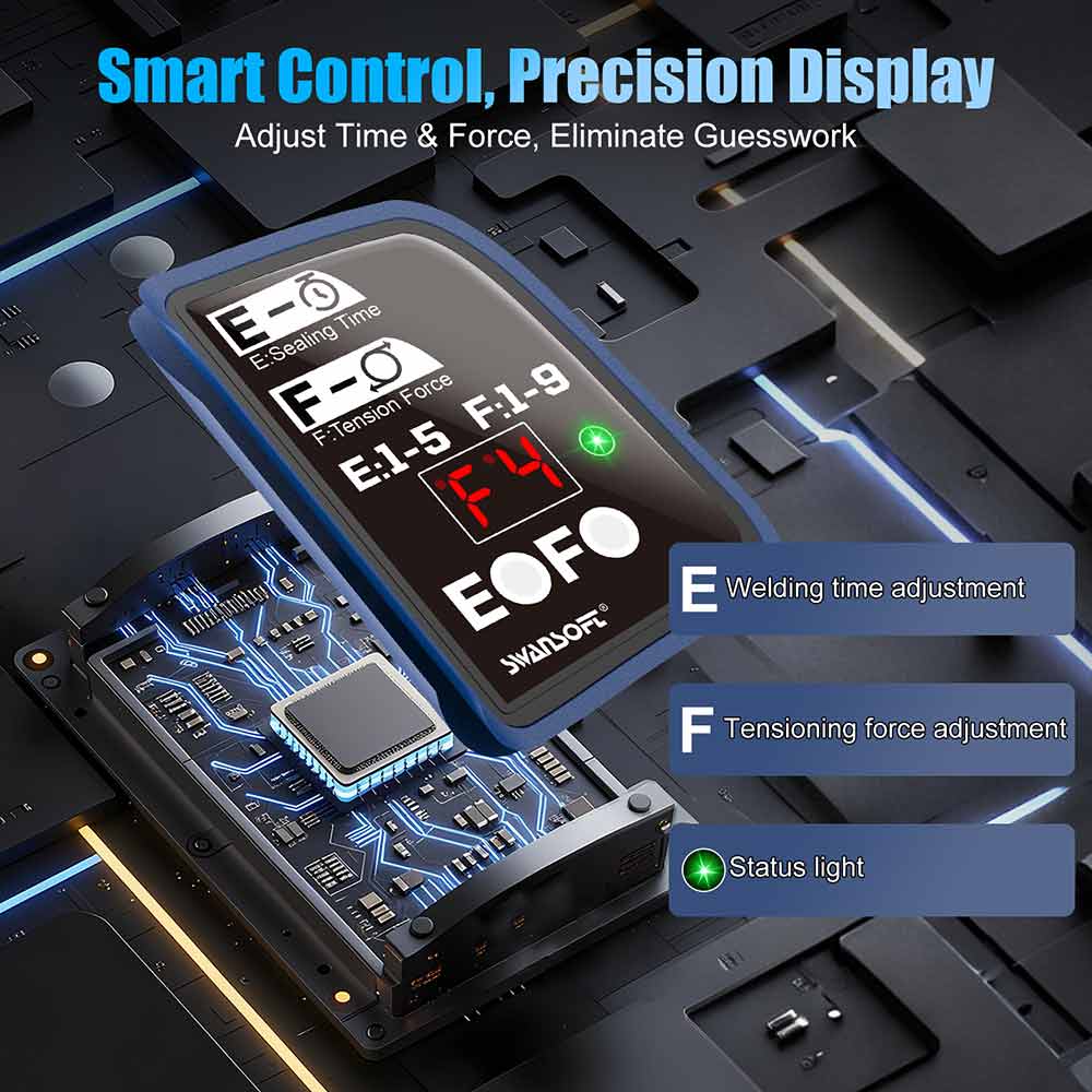 Fully Automatic Electric Strapping Machine, 3200N Heavy Duty Cordless Banding Tool for 14-16mm PP/PET Straps, Automatic Tensioning & Cutting SST-320 - Swansoft Europe
