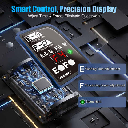 Fully Automatic Electric Strapping Machine, 3200N Heavy Duty Cordless Banding Tool for 14-16mm PP/PET Straps, Automatic Tensioning & Cutting SST-320 - Swansoft Europe