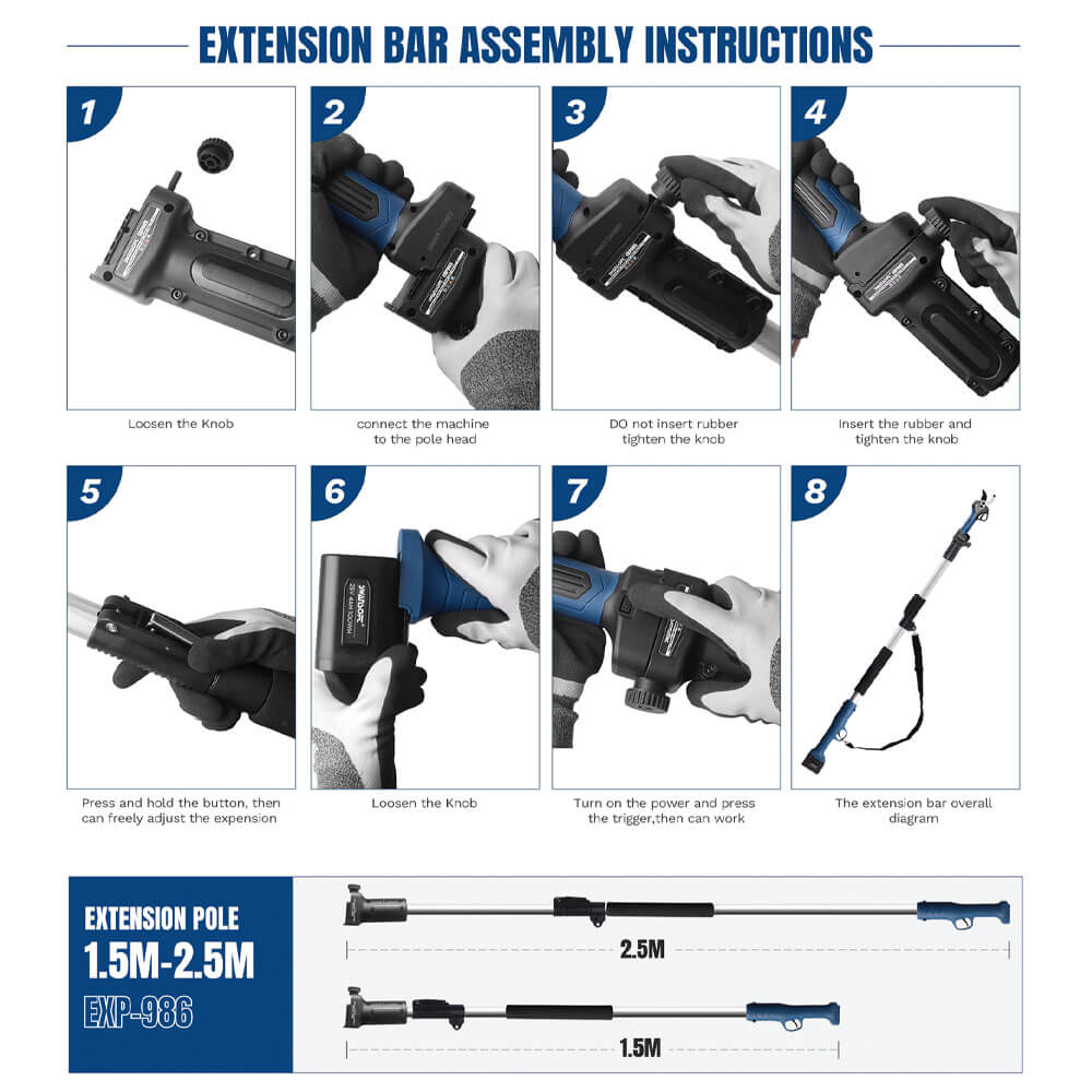 Max. 2.5m extension pole for model 8608/8605 Pro/758/768/CS-1/CS-2/PRU models - Swansoft Europe