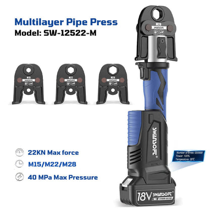 Multilayer Press Tool, 22KN Battery Pipe Crimping Tool, V/M/TH/U Contour - Swansoft Europe