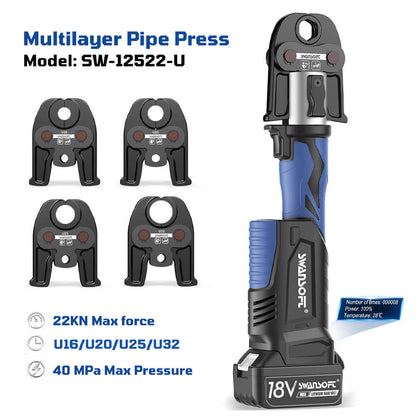 Multilayer Press Tool, 22KN Battery Pipe Crimping Tool, V/M/TH/U Contour - Swansoft Europe