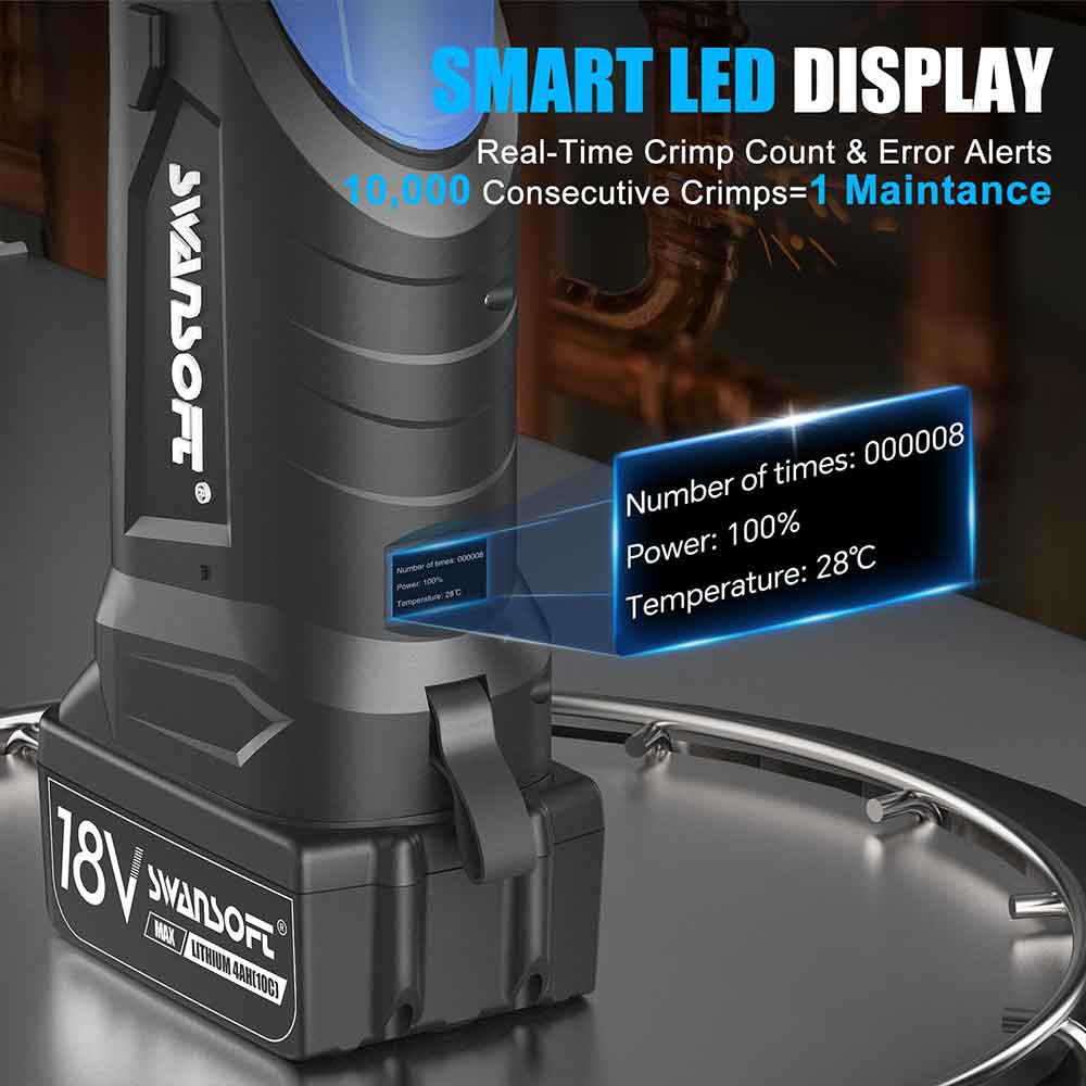 Multilayer Press Tool, 22KN Battery Pipe Crimping Tool, V/M/TH/U Contour - Swansoft Europe