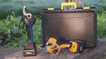Tijeras de podar eléctricas profesionales de 45 mm, modo progresivo, para olivos y huertos |25.2V-2*4Ah|Autonomía de 10-12 h|1150W| PRU-45