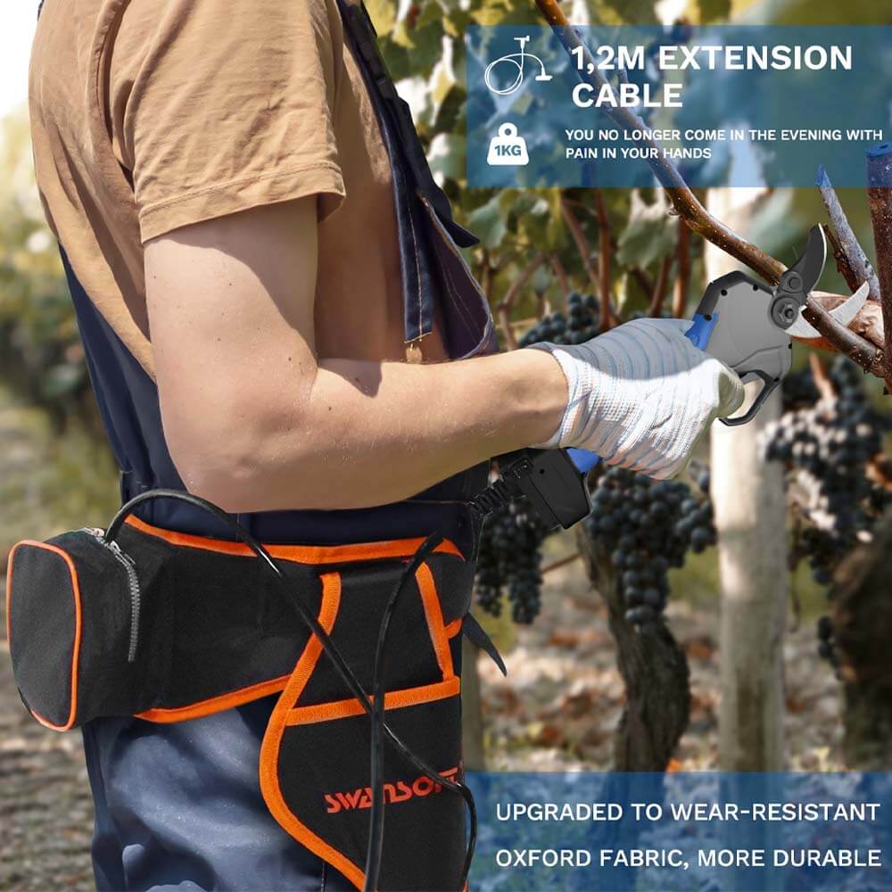 Professional Electric Pruning Shears 40mm,Progressive,Adjustable Jaw|Working8-10h|1050W| LED PRU40 - Swansoft Europe