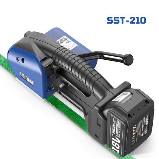 Semi-Automatic Strapping Machine, 2100N Manual Tensioning & Cutting Strapping Tool for 13-16mm PP/PET Straps, Cordless Banding Machine SST-210 - Swansoft Europe